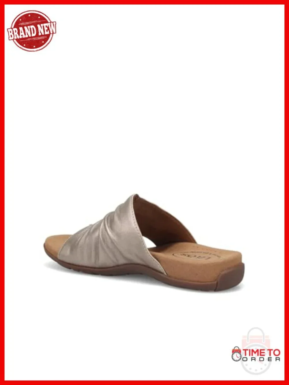Full Grain Leather Slide Sandals with Arch Support